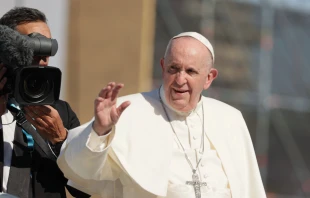 Pope Francis at the International Eucharistic Congress in Budapest, Hungary Sept. 12, 2021. Daniel Ibanez/CNA